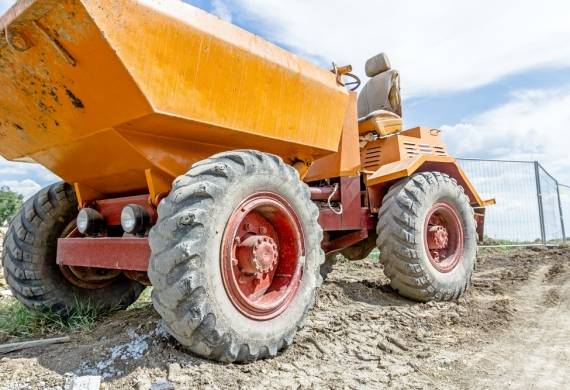 Small dumper on construction site