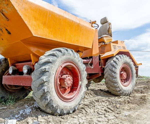 Small dumper on construction site