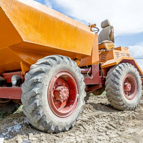 Small dumper on construction site