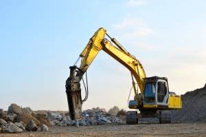 Excavator With Breaker Attachment