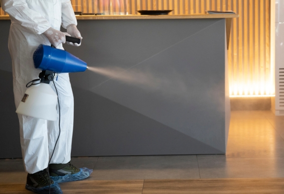 Disinfectant Fogging At Hotel