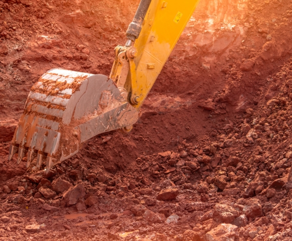 digger digging up soil